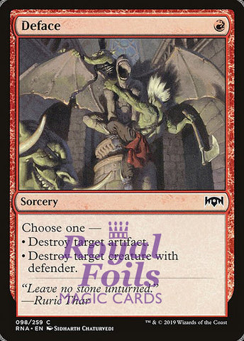 Deface 4x FOIL RNA MTG Ravnica Allegiance Common MINT red