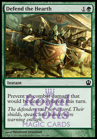 **4x FOIL Defend the Hearth** THS MTG Theros Common MINT green