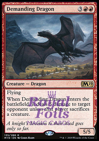 **1x FOIL Demanding Dragon** M19 MTG Core Set 2019 Rare MINT red