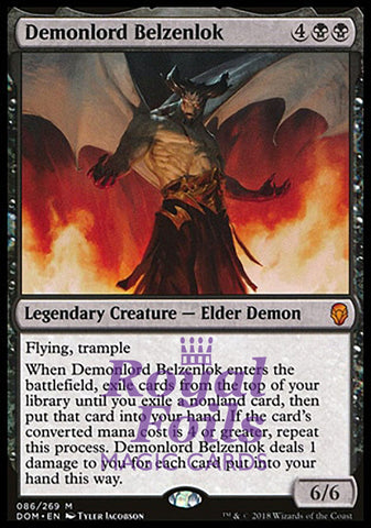 **1x FOIL Demonlord Belzenlok** DOM MTG Dominaria Mythic MINT black