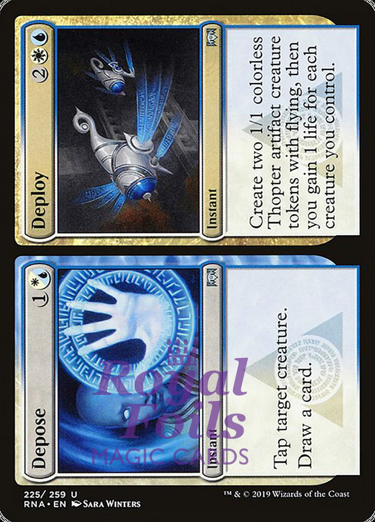 Depose // Deploy 2x FOIL RNA MTG Ravnica Allegiance Uncommon MINT white blue