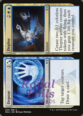 Depose // Deploy 2x FOIL RNA MTG Ravnica Allegiance Uncommon MINT white blue