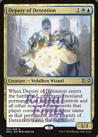 Deputy of Detention 1x FOIL RNA MTG Ravnica Allegiance Rare MINT white blue