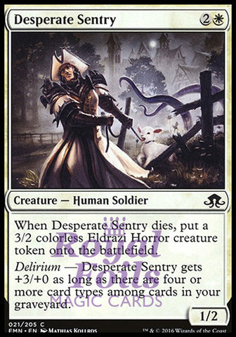 **4x FOIL Desperate Sentry** EMN MTG Eldritch Moon Common MINT white