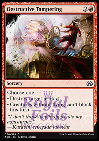 Destructive Tampering 4x FOIL AER MTG Aether Revolt Common MINT red