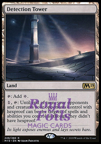 **1x FOIL Detection Tower** M19 MTG Core Set 2019 Rare MINT land