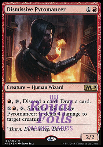 Dismissive Pyromancer 2x FOIL M19 MTG Core Set 2019 Rare MINT red