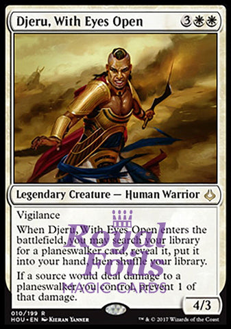 **1x FOIL Djeru, With Eyes Open** HOU MTG Hour of Devastation Rare MINT white