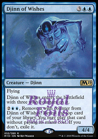 Djinn of Wishes 2x FOIL M19 MTG Core Set 2019 Rare MINT blue