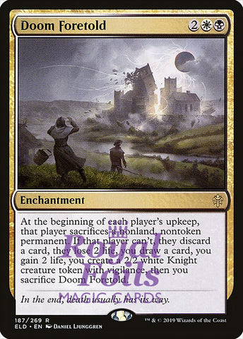 Doom Foretold 2x FOIL ELD MTG Throne of Eldraine Rare MINT white black
