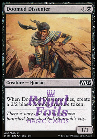 Doomed Dissenter 4x FOIL M19 MTG Core Set 2019 Common MINT black