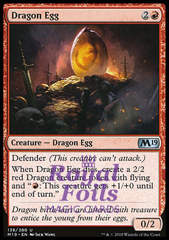 Dragon Egg 4x FOIL M19 MTG Core Set 2019 Uncommon MINT red