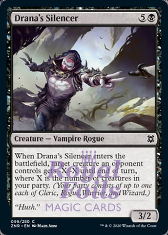 Drana's Silencer 4x FOIL ZNR MTG Zendikar Rising Common MINT black