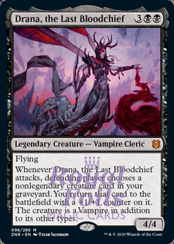 **1x FOIL Drana, the Last Bloodchief** ZNR MTG Zendikar Rising Mythic MINT black