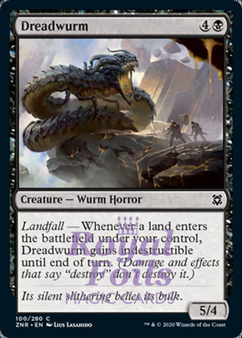 Dreadwurm 4x FOIL ZNR MTG Zendikar Rising Common MINT black