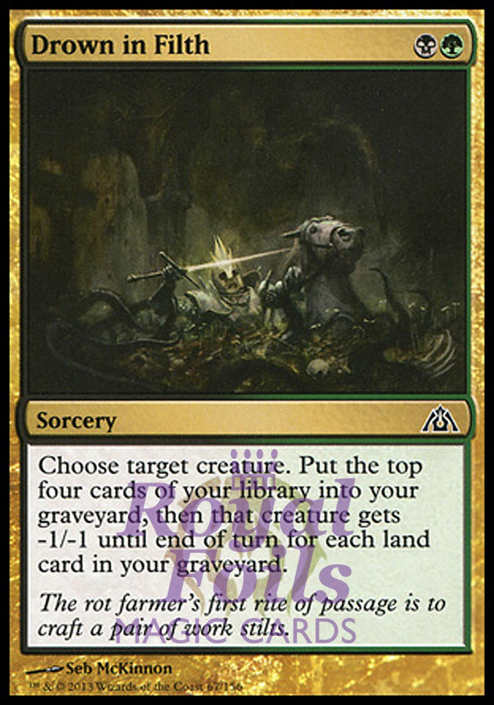 Drown in Filth 4x FOIL DGM MTG Dragon's Maze Common MINT black green