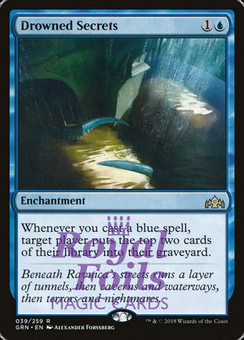 Drowned Secrets 1x FOIL GRN MTG Guilds of Ravnica Rare MINT blue