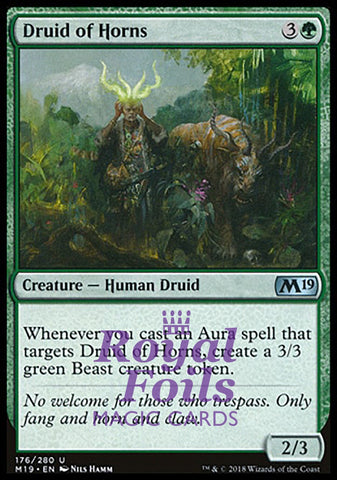 **4x FOIL Druid of Horns** M19 MTG Core Set 2019 Uncommon MINT green