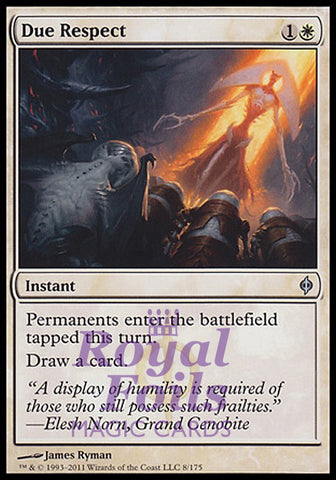Due Respect 2x FOIL NPH MTG New Phyrexia Uncommon MINT white