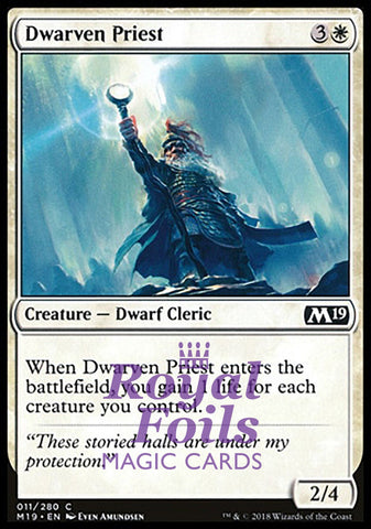 **4x FOIL Dwarven Priest** M19 MTG Core Set 2019 Common MINT white