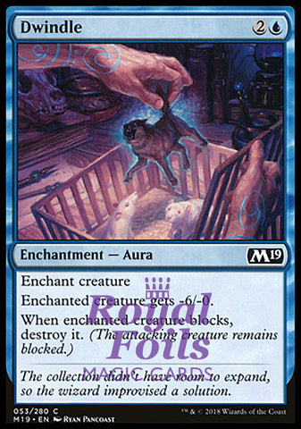 Dwindle 4x FOIL M19 MTG Core Set 2019 Common Mint blue