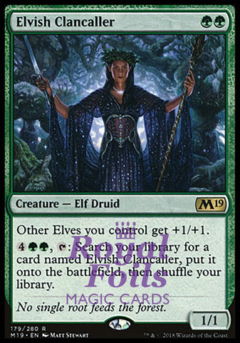 Elvish Clancaller 1x FOIL M19 MTG Core Set 2019 Rare MINT green