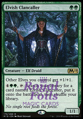 **1x FOIL Elvish Clancaller** M19 MTG Core Set 2019 Rare MINT green