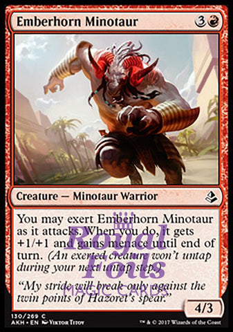 **4x FOIL Emberhorn Minotaur** AKH MTG Amonkhet Common MINT red