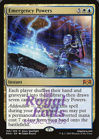 Emergency Powers 1x FOIL RNA MTG Ravnica Allegiance Mythic MINT blue white