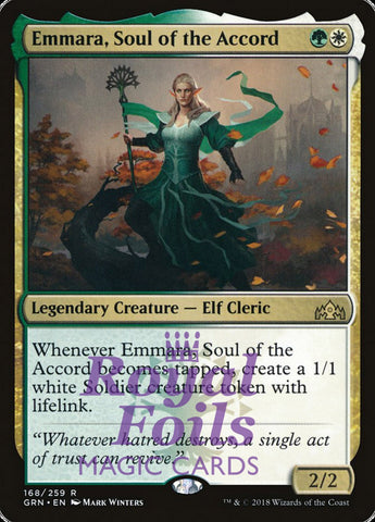 **1x FOIL Emmara Soul of the Accord** GRN MTG Guilds of Ravnica Rare MINT green white