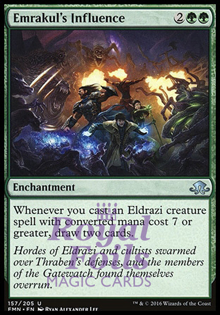 **4x FOIL Emrakul's Influence** EMN MTG Eldritch Moon Uncommon MINT green