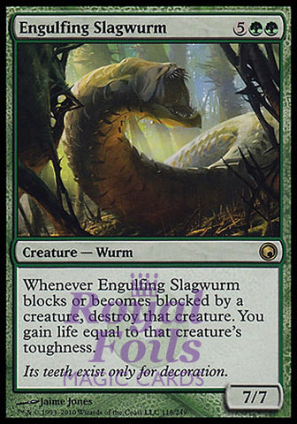 **1x FOIL Engulfing Slagwurm** SOM MTG Scars of Mirrodin Rare MINT green