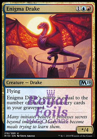 Enigma Drake 2x FOIL M19 MTG Core Set 2019 Uncommon MINT blue red
