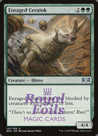 Enraged Ceratok 4x FOIL RNA MTG Ravnica Allegiance Uncommon MINT green