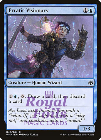 Erratic Visionary 3x FOIL WAR MTG War of the Spark Common MINT blue