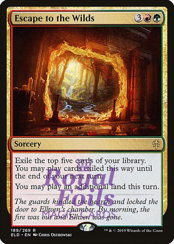 Escape to the Wilds 1x FOIL ELD MTG Throne of Eldraine Rare MINT red green