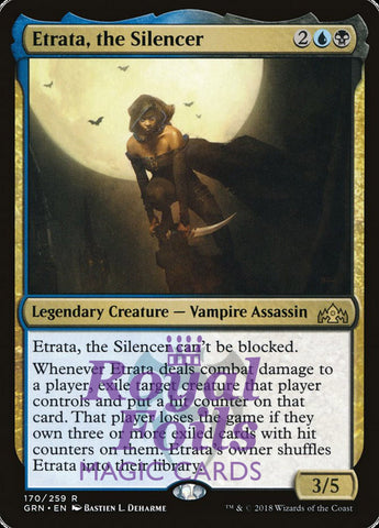 Etrata the Silencer 1x FOIL GRN MTG Guilds of Ravnica Rare MINT blue black