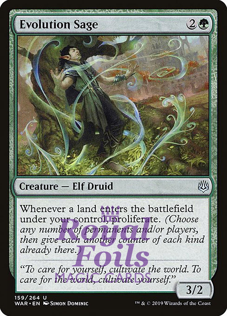 **1x FOIL Evolution Sage** WAR MTG War of the Spark Uncommon MINT green