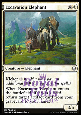 **4x FOIL Excavation Elephant** DOM MTG Dominaria Common MINT white