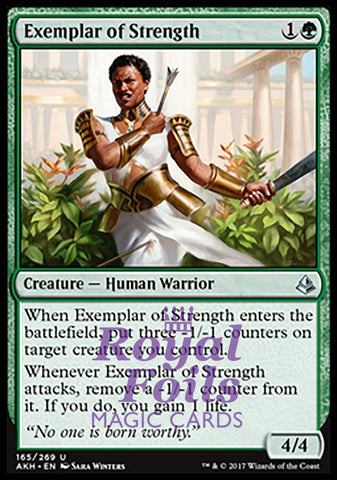 Exemplar of Strength 4x FOIL AKH MTG Amonkhet Uncommon MINT green