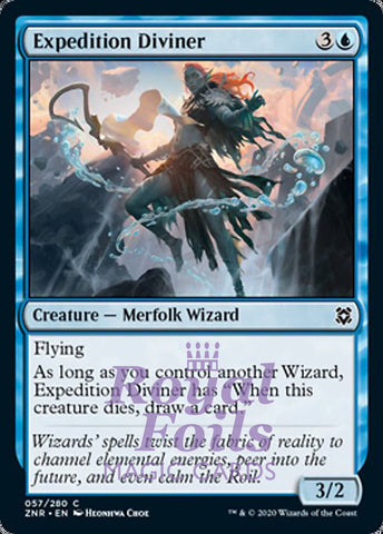 Expedition Diviner 4x FOIL ZNR MTG Zendikar Rising Common MINT blue