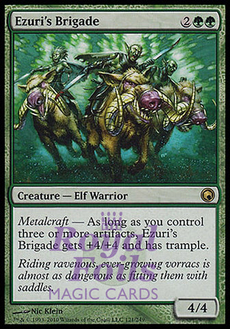 **2x FOIL Ezuri's Brigade** SOM MTG Scars of Mirrodin Rare MINT green