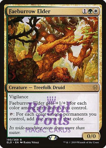 **1x FOIL Faeburrow Elder** ELD MTG Throne of Eldraine Rare MINT green white