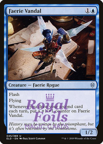 Faerie Vandal 4x FOIL ELD MTG Throne of Eldraine Uncommon MINT blue