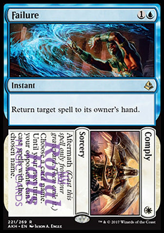 Failure // Comply 1x FOIL AKH MTG Amonkhet Rare MINT blue white