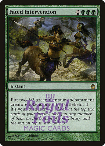 **2x FOIL Fated Intervention** BNG MTG Born of the Gods Rare MINT green
