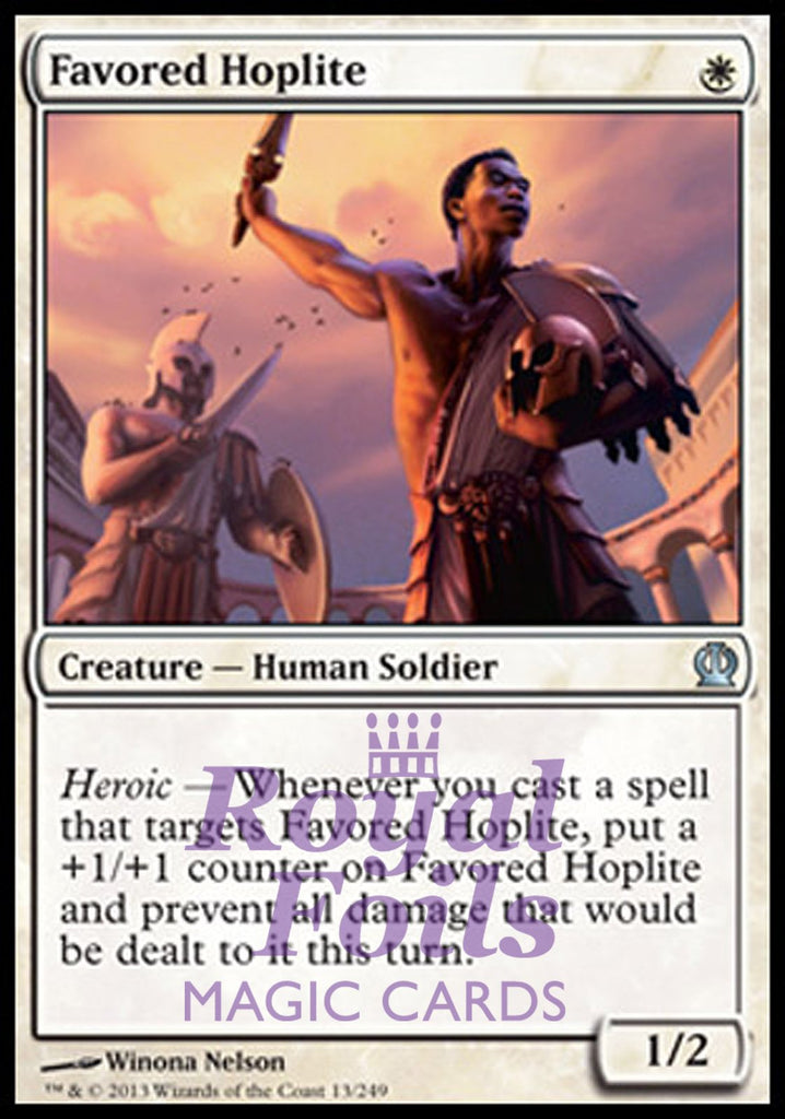 **1x FOIL Favored Hoplite** THS MTG Theros Uncommon MINT white