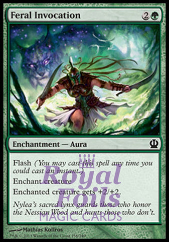Feral Invocation 4x FOIL THS MTG Theros Common MINT green