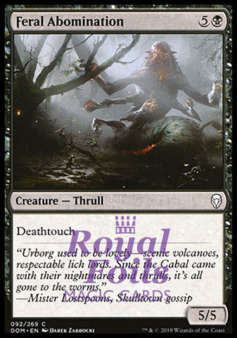 Feral Abomination 4x FOIL DOM MTG Dominaria Common MINT black