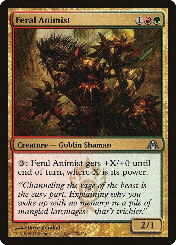 **4x FOIL Feral Animist** DGM MTG Dragon's Maze Uncommon MINT red green